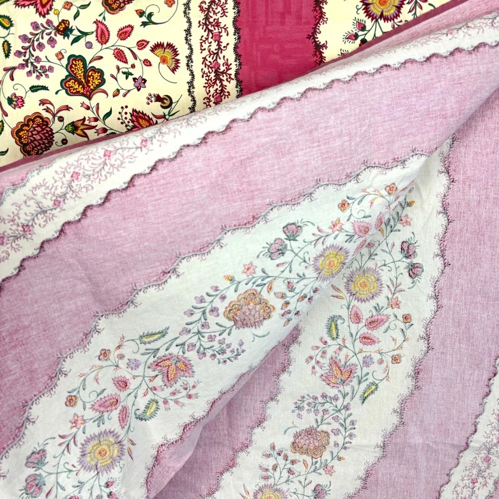 Vent du Sud French Provencal Oval Tablecloth 66x83 Floral Luxury Boho Chic Table